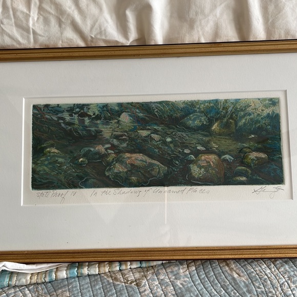 In the Shadows of Unknown Places 11” by 21” stunning piece of Art vintage - Picture 7 of 16